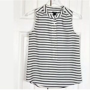 JCREW Sleeveless Navy Stripe Top